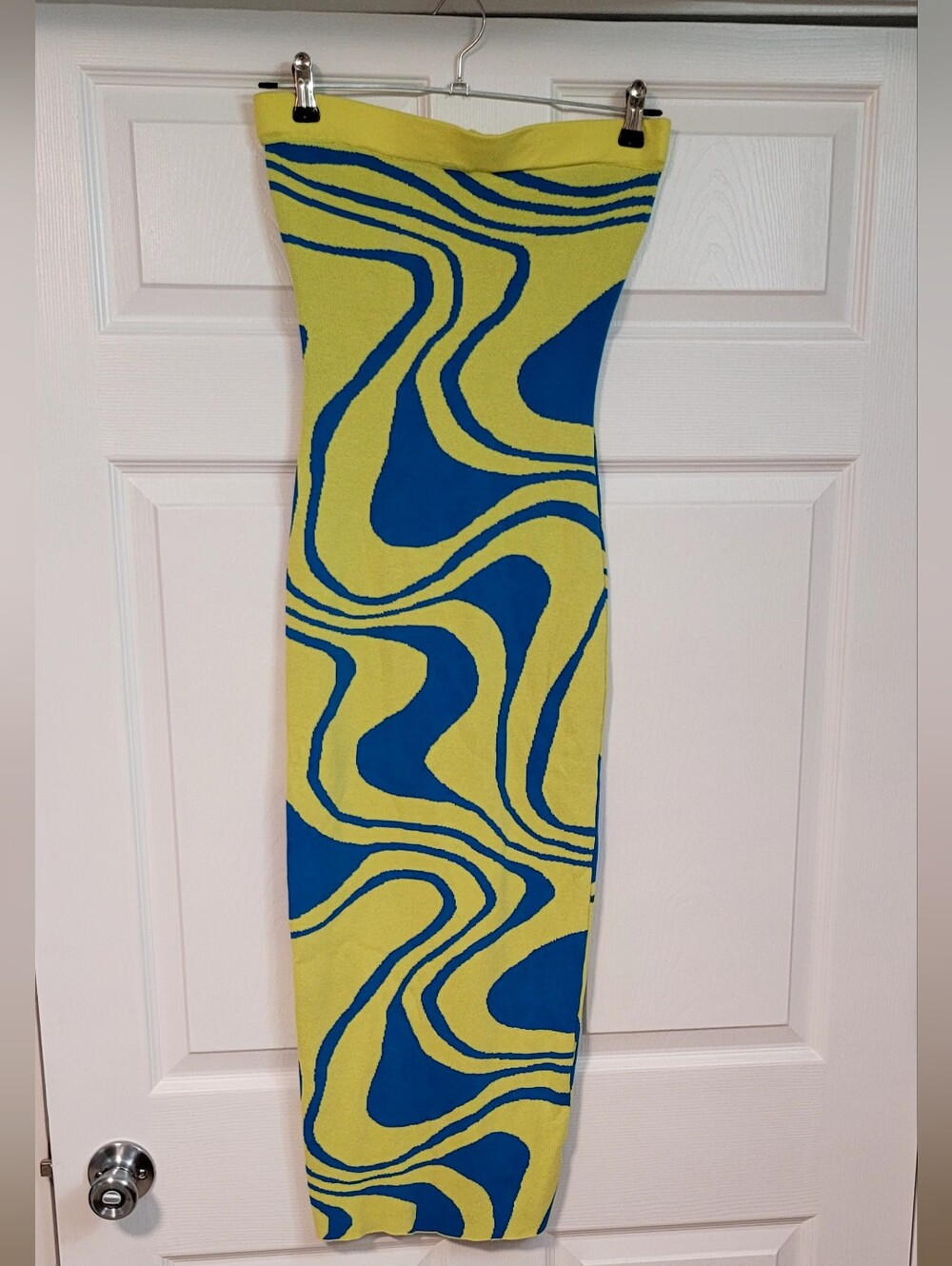 Hera Collection Blue and Lime Swirl Dress